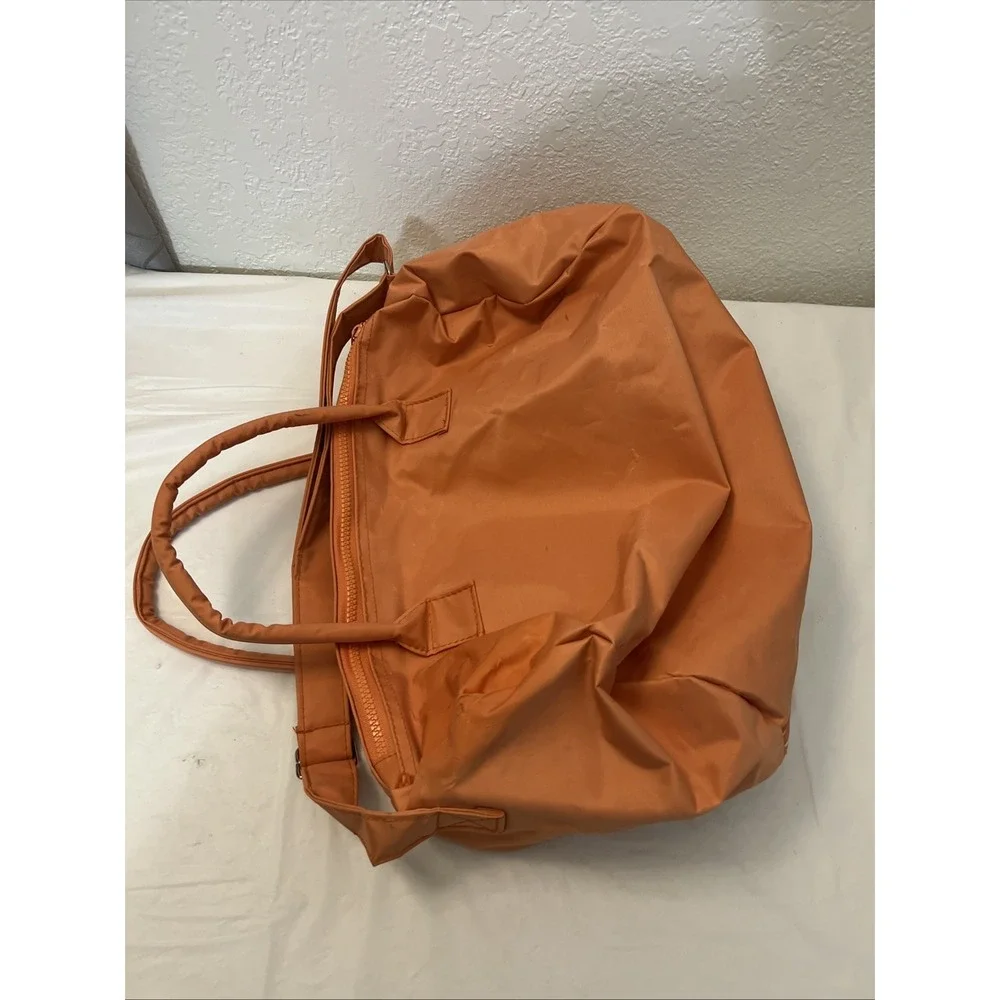 Vintage Jordache Duffel Bag Orange White Striped Retro 80s 90s ORIGINAL Zipper